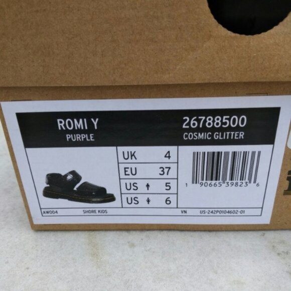 Dr. Martens Cosmic Purple Glitter Sandals Shoes Girls Size 6 Women's Size 7 - Picture 8 of 8